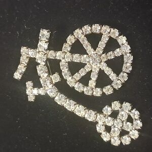 Vintage Rhinestone Penny-Farthing Brooch